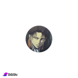 Pin-Back Button - Drawing Of Levi From Attack On Titan Anime
