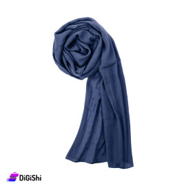 Women's Scarf with Square Pattern - Blue