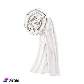 Women's Scarf with Square Pattern - White