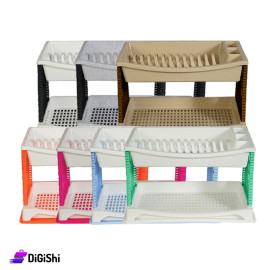 Homy Plast Plastic Dish Rack Two Layers  in colored base