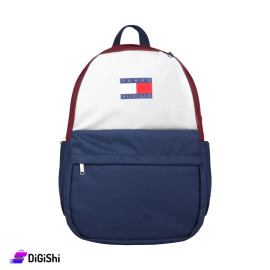Tommy Hilfiger Laptop Canvas Backpack and Shoulder Bag - Red and Blue and White