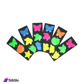 Set of Colored Sticky Notes with Butterfly Shape