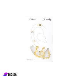 Set Gold Earrings with Large Heart Shaped - 4 shapes