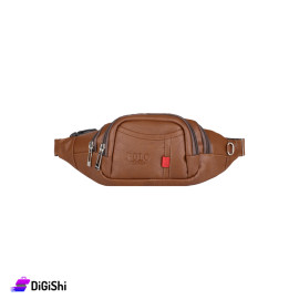 POLO Men's Leather Waist bag with Veins  - Honey