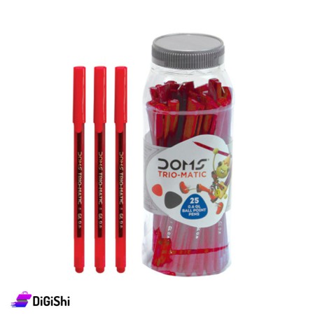 قطرميز أقلام DOMS Trio-Matic Pens - أحمر