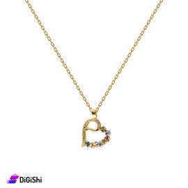 Women's Necklace with Heart Shaped Pendant - Gold