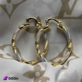 Circular Shape Earring Silver and Gold