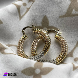 Wide Circular Earrings - Gold and Silver