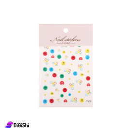 Nailart Nail Decoration Stickers with Smiles and Flowers Drawing