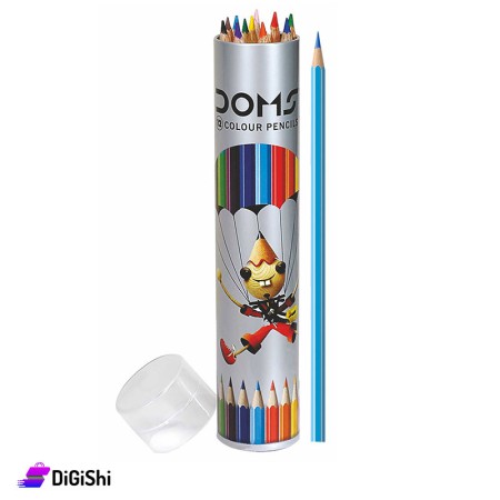 أقلام تلوين خشبية في علبة مدورة DOMS 12 Colour