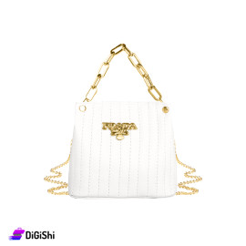 PRADA Women's Small Shoulder And Handbag With Two Chains- White