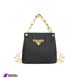 PRADA Women's Small Shoulder And Handbag With Two Chains- Black