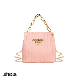 PRADA Women's Small Shoulder And Handbag With Two Chains- Dark Pink