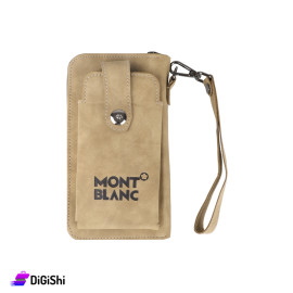 حقيبة يد رجالية شامواه مع جيب للموبايل MONT BLANC - بيج