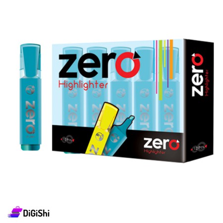 مجموعة أقلام  تأشير مسطحة فوسفوري - أزرق ZERO lp-205
