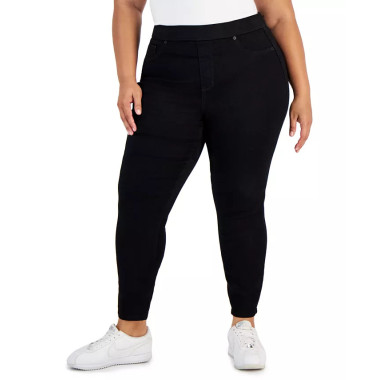 Celebrity Pink Womens Black Curvy Pull-On Skinny Jeans 