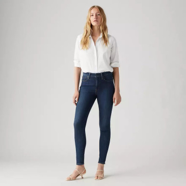 Levis Womens Navy 721 High Rise Skinny Jeans 