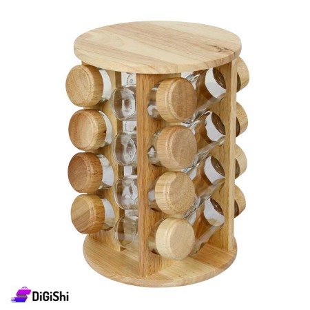 Wooden Spice Rack 16 Pieces