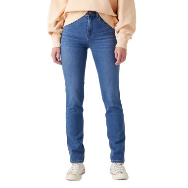 Wrangler Womens Dark Blue The Adventure High Slim Jeans 