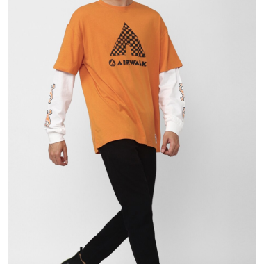 Forever 21 Mens Orange Airwalk Long Sleeve Blouse 