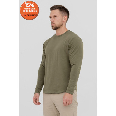 Alternative Mens Khaki Green Long Sleeve Blouse 