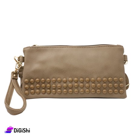 Women's Leather Shoulder and Handbag Decorated - Choco