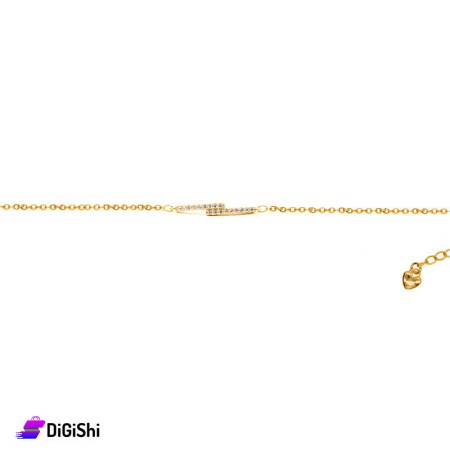 Women's Golden Bracelet with Zircon Dual Arch