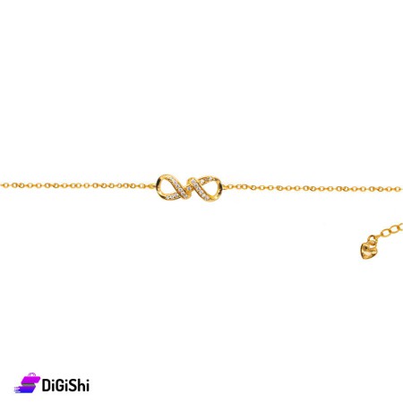 Women's Golden One Layer Bracelet with Infinity Zircon