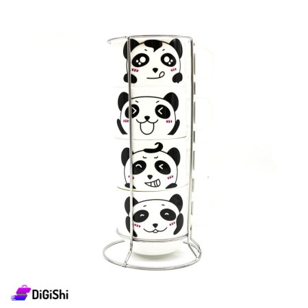 Ceramic Cups Set with Panda - Small