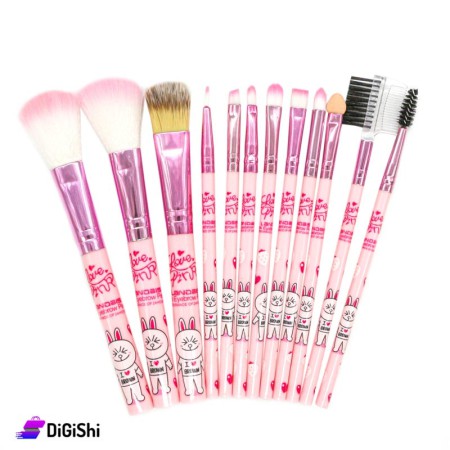 Permanent Make Up Brushes Set - Pink
