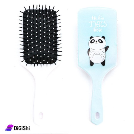 Large Rectangular Hair Brush Panda - Tiffany