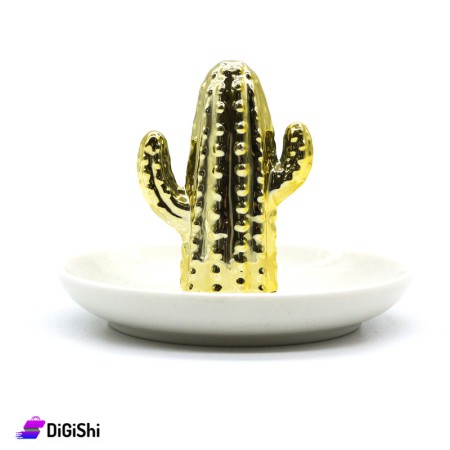 Porcelain Hospitality Small Dish - Golden Cactus
