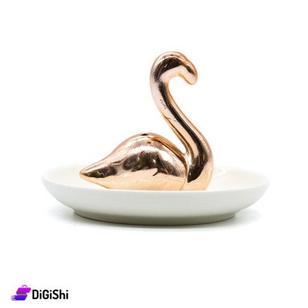 Porcelain Hospitality Small Dish - Bronze swan