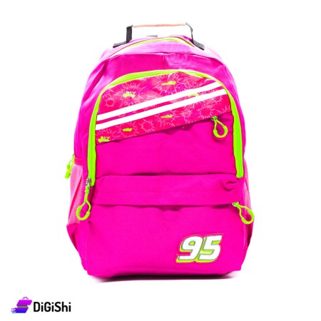 Cloth Backpack - Deep Pink With phosphorescent zipper