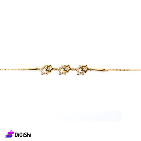 Women's Golden Bracelet with Zircon Stars