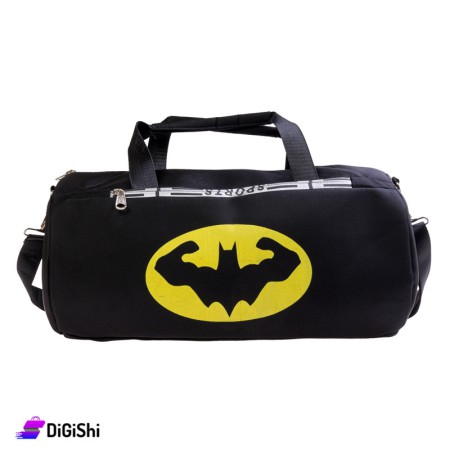 Batman Yellow Logo Sports Cloth Shoulder and Handbag - Black