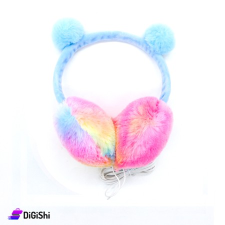 Headphones with furs Wavy Pastel Colors