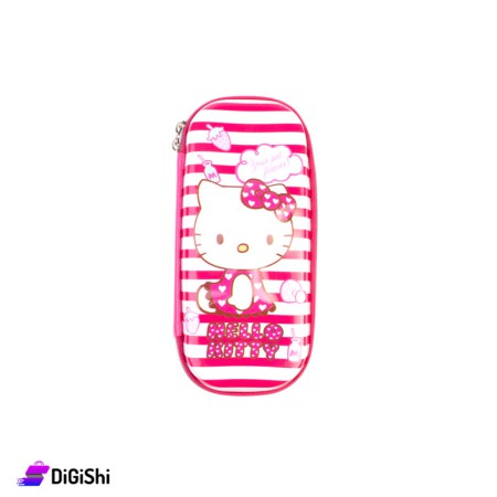 مقلمة مدرسية Hello Kitty - فوشيا و أبيض