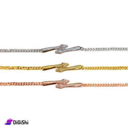 Women's Zircon Snake Head Chain Bracelet Set