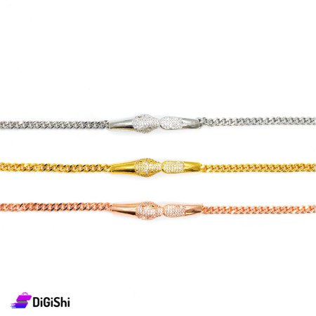 Women's Zircon Tiger Head Chain Bracelet Set Three Colors