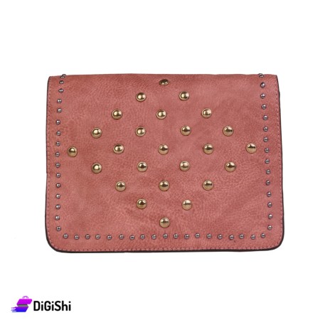 Women's Dotted Leather Shoulder Bag - Pink