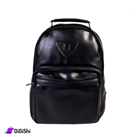 حقيبة لابتوب مزدوجة للظهر والكتف شعار مثلث - أسود