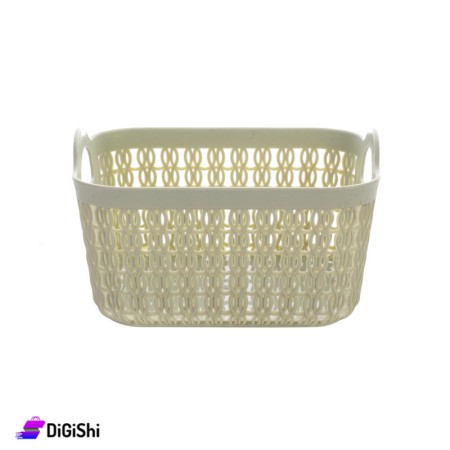 Small Plastic Mesh Rectangular Basket - Light Olive