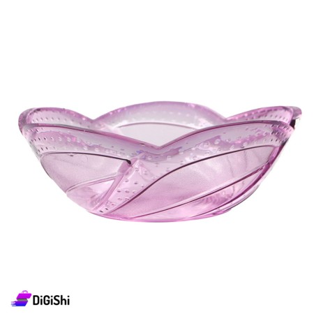 Crystal Fruits Bowl With Flower Shape - Light Purple