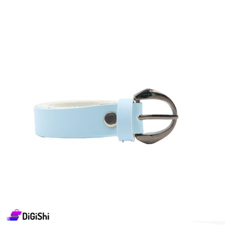 Women's Leather Belt - Light Blue