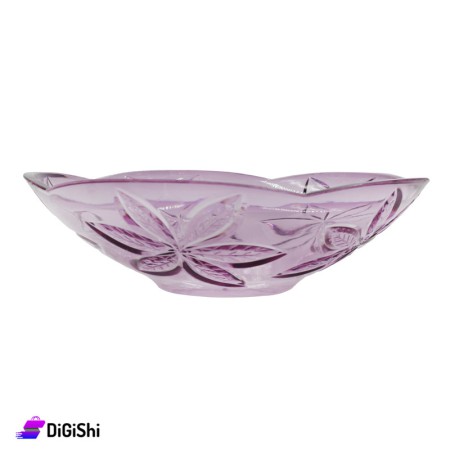 Crystal Fruits Bowl with Flowers Shape - Purple