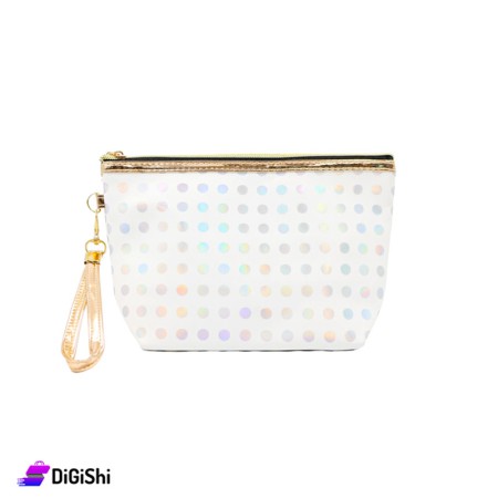 Dotted Makeup Bag - White