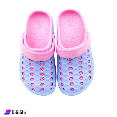 Kids Silicone Slippers - Blue and Pink