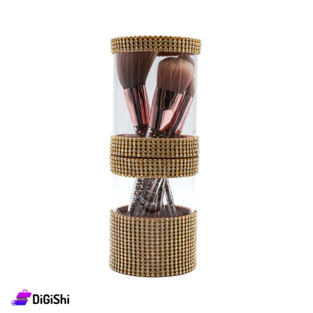 Ruby Face Makeup Brushes Strass - Bronze