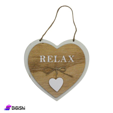 Wood Wall Decor Heart Relax - Beige